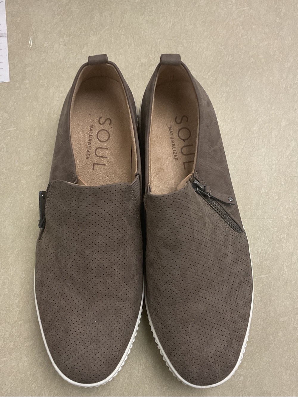 SOUL Naturalizer Women's Brown Suede Slip-On Sneakers